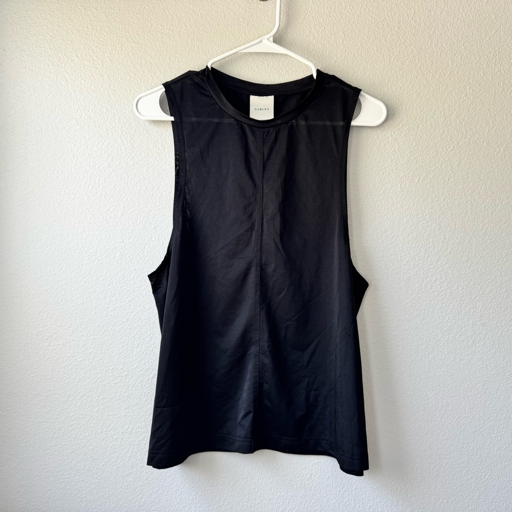 Varley Black Sleeveless Crew Tank SZ S Tennis Athleisure Lightweight Breathable